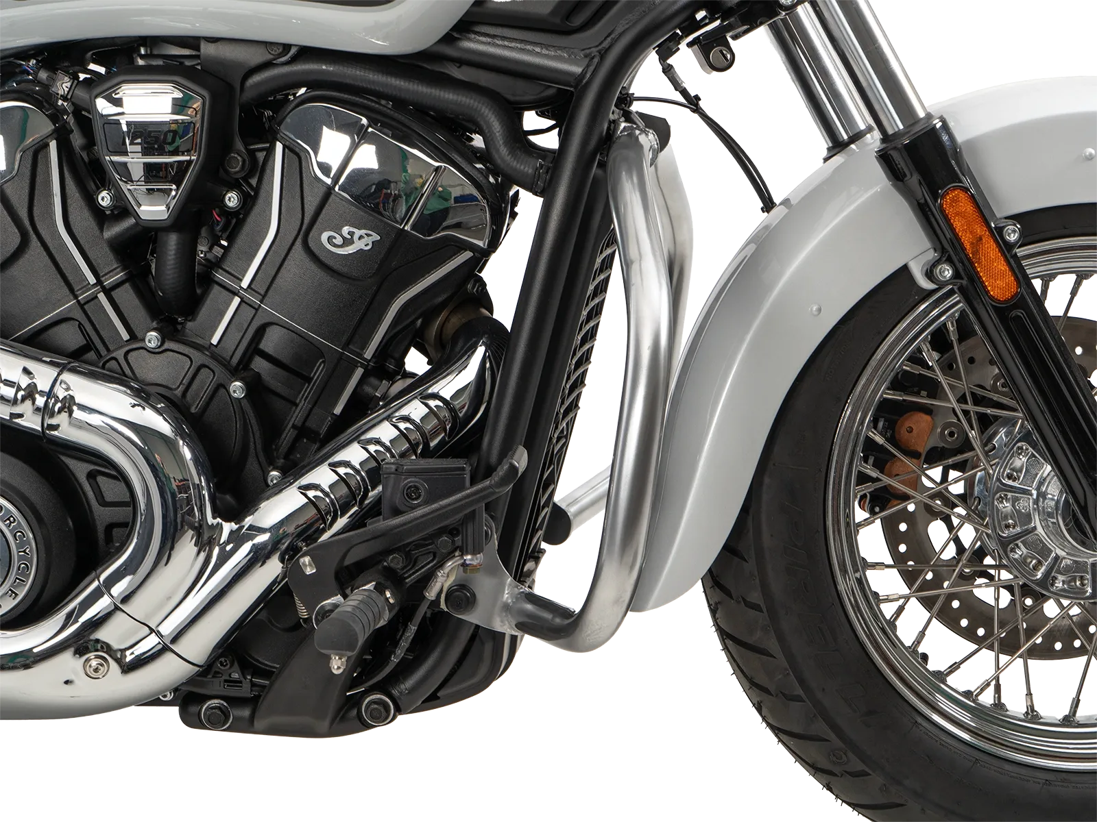 Arceau de protection moteur chromé pour Indian Scout Bobber 1250 (25-) Hepco & Becker