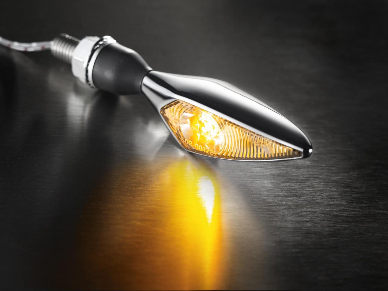 Clignotants Kellermann, losange, acier, LED, VL/HR, 12 V, chrome brillant, M8x20, homologués E