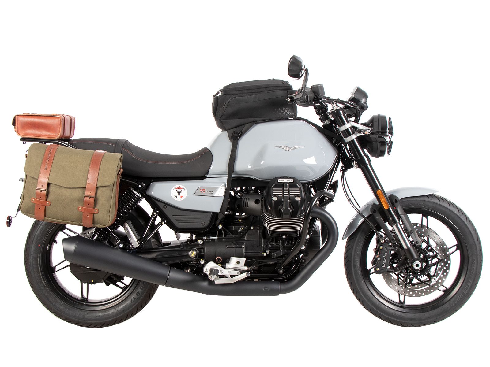 Porte-bagages tubulaire noir pour Moto Guzzi V7 850 Sport (25-) Hepco & Becker