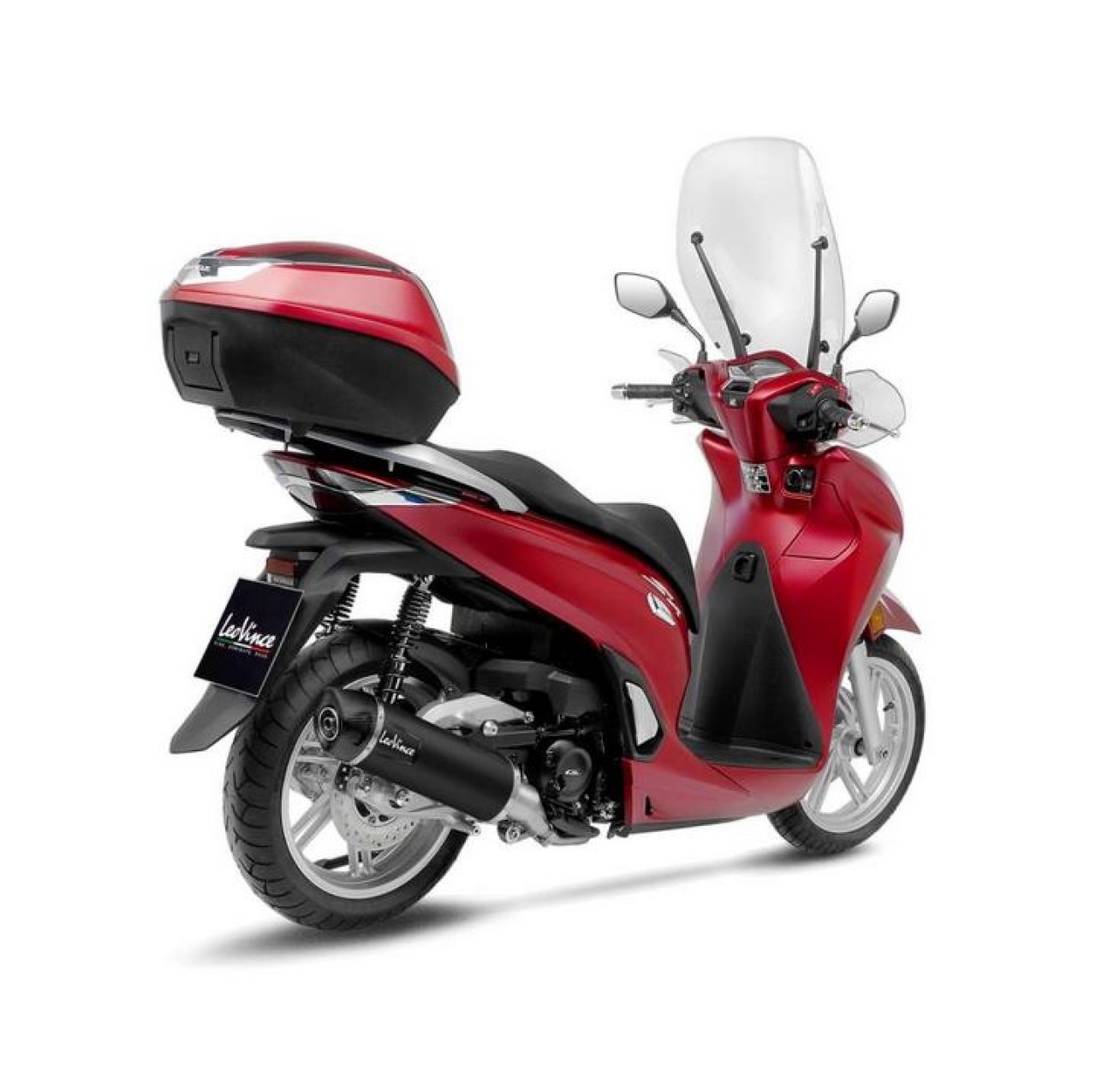LeoVince système d?èchappement SBK Nero pour Honda SH 350 i, acier inoxydable noir, slip on, expertise E