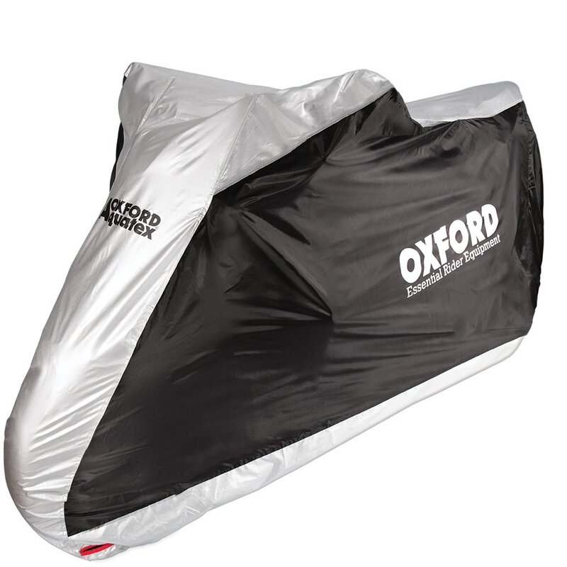Oxford Indoor / Outdoor Abdeckplane Aquatex Schwarz/Silber - Motorrad / Scooter - M
