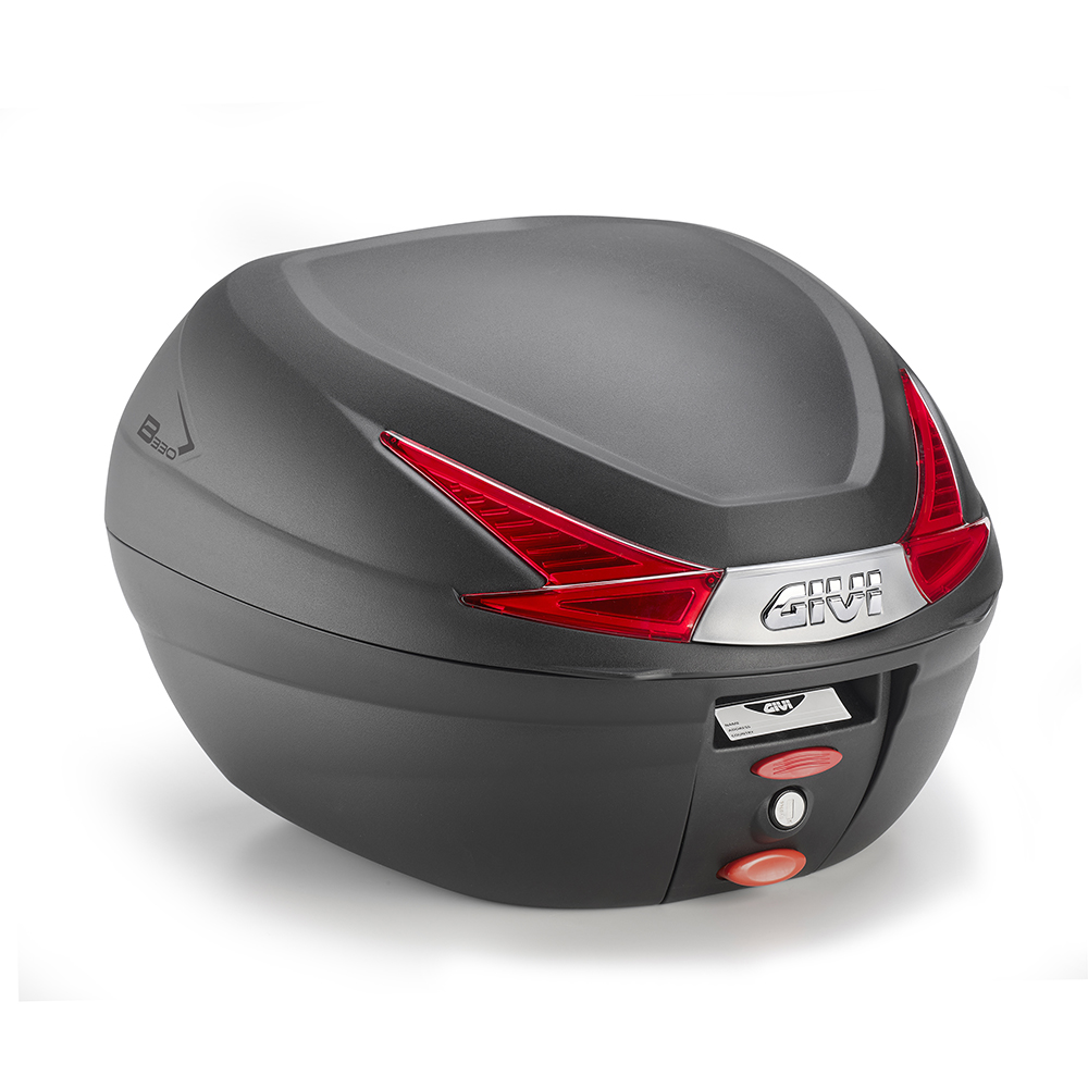 B330 Topcase MONOLOCK noir avec réflecteurs rouges et plaque d'origine Givi