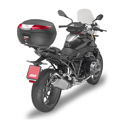 V40 MONOKEY Topcase 40 litres noir mat avec réflecteurs rouges d'origine Givi