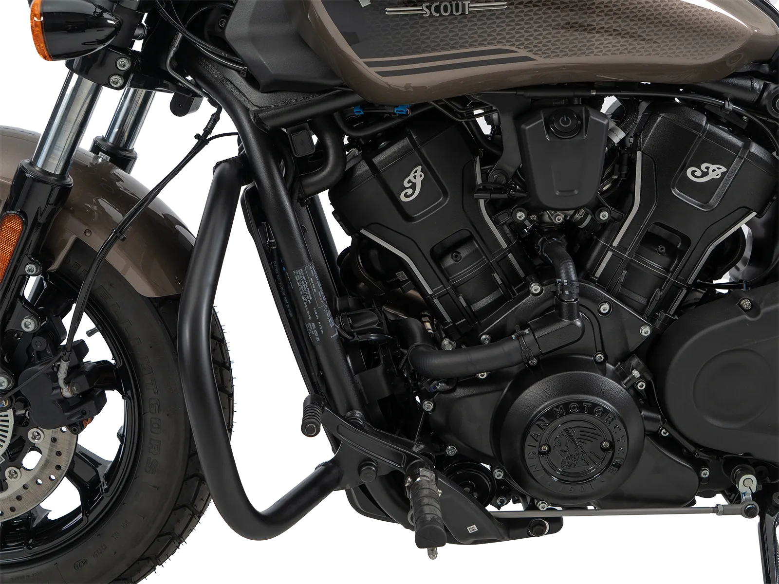 Arceau de protection moteur noir pour Indian Scout Sixty Bobber (25-) (avec repose-pieds avancé)
