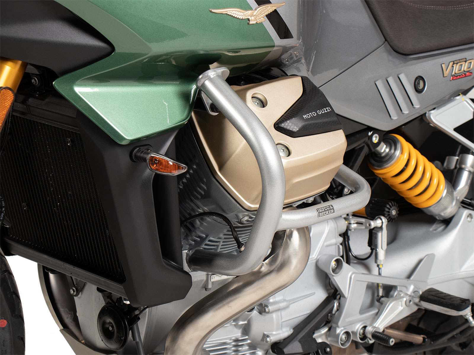 Arceau de protection moteur argenté pour Moto Guzzi V100 Mandello Hepco & Becker