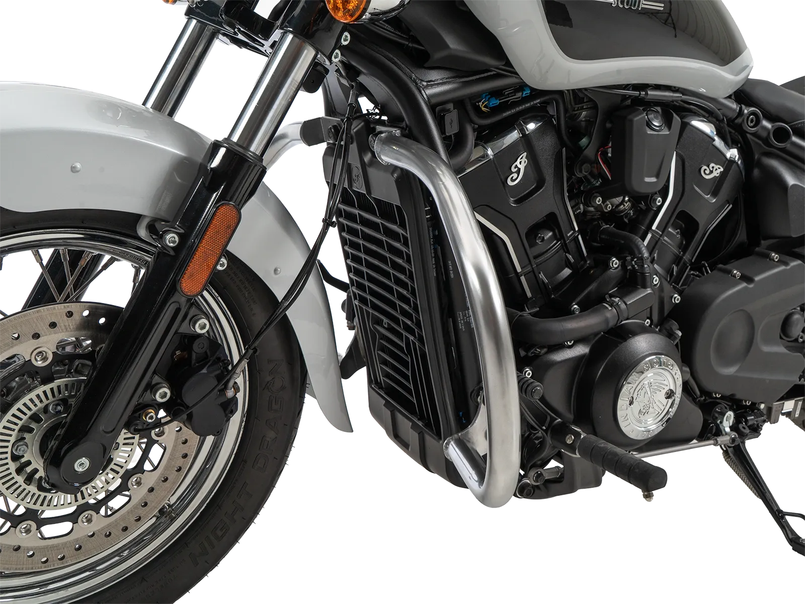 Arceau de protection moteur chromé pour Indian Scout Bobber 1250 (25-) Hepco & Becker