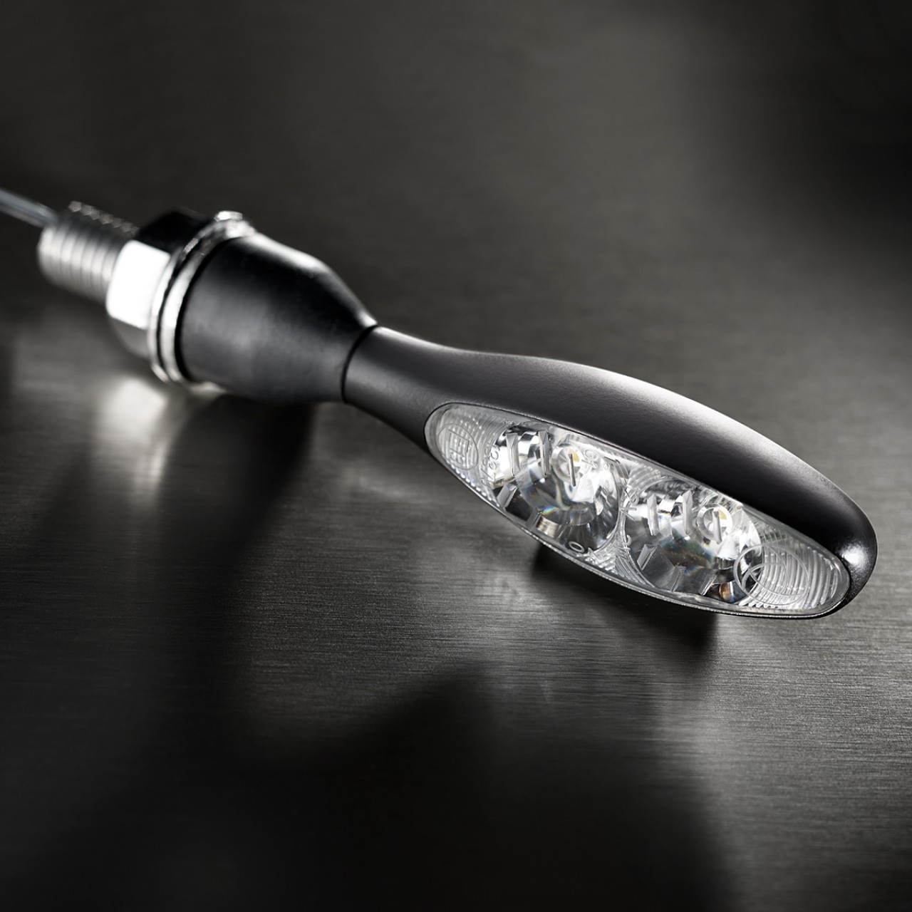 Clignotant Kellermann, Micro 1000 Extreme, acier, LED, V/H, G/D, 12 V, noir satiné, M8x20