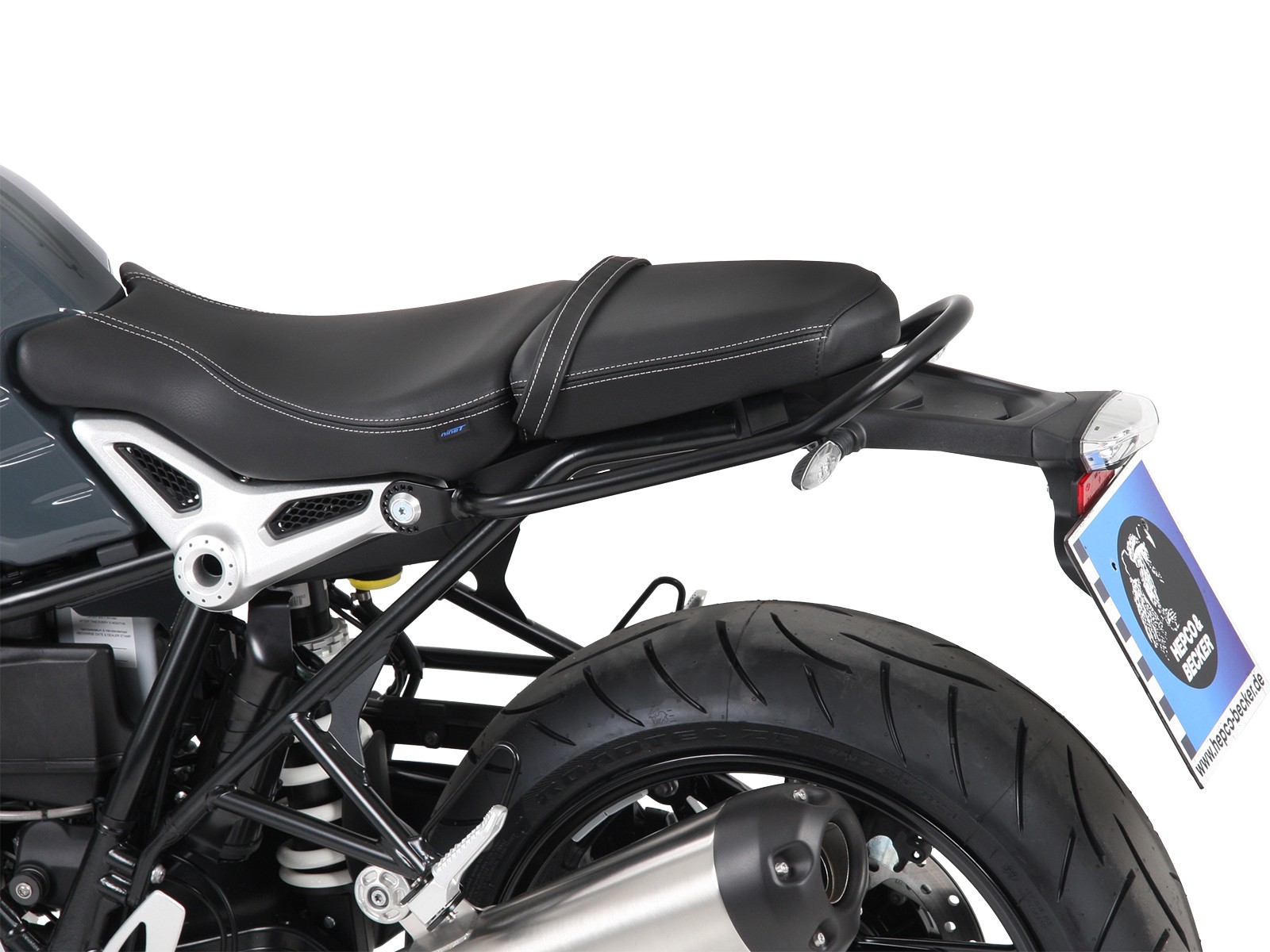 Poignée de maintien du passager / rail noir pour BMW R nineT Pure (17-23) Hepco & Becker