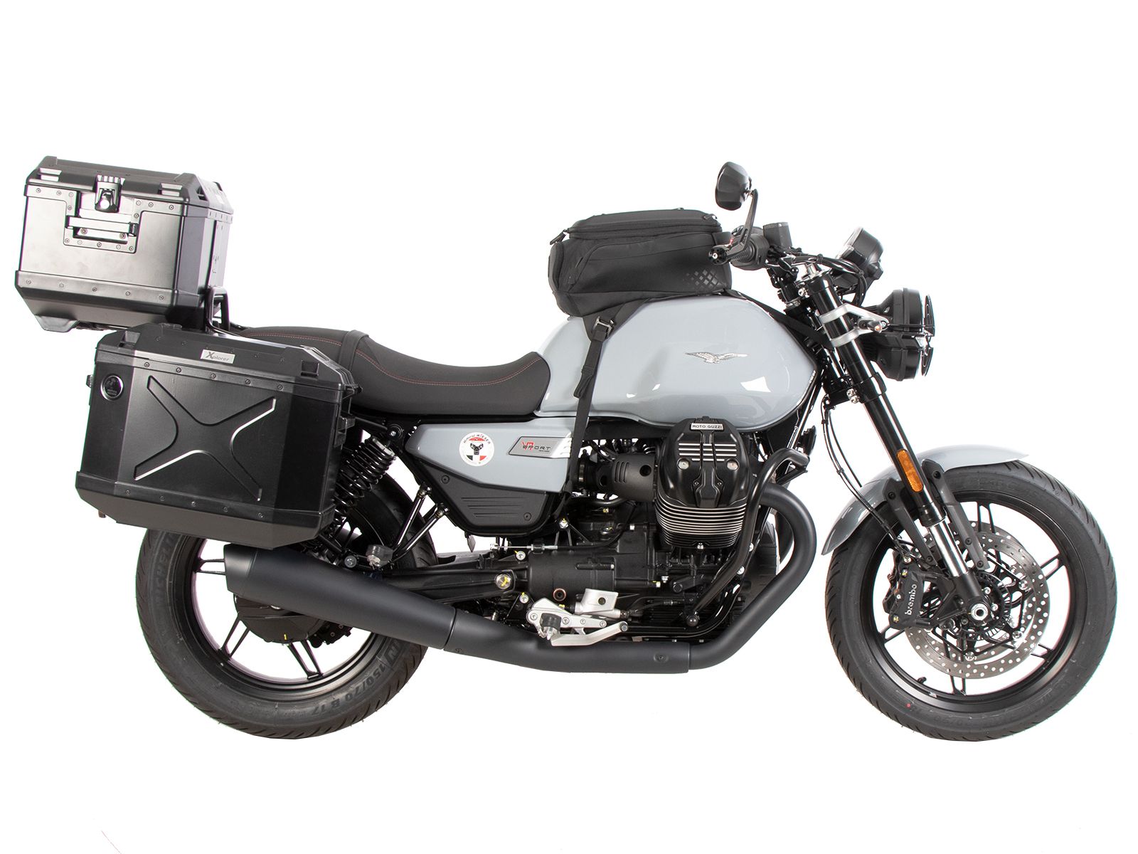 Pont à bagages tubulaire support de top case noir pour Moto Guzzi V7 850 Sport (25-) Hepco & Becker