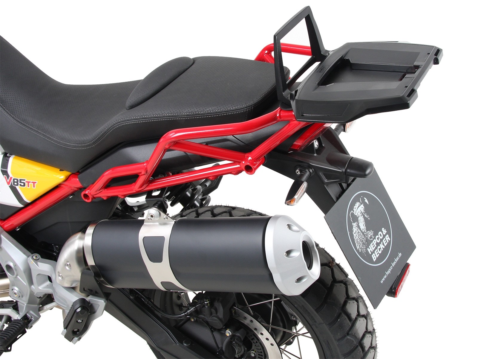Support de topcase Alurack noir pour V85 TT (année 19-) Hepco & Becker