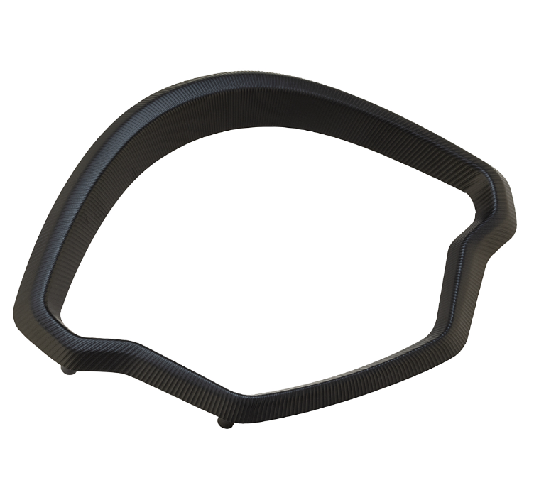 Anneau décoratif tachymètre pour Vespa GTS/GTS Super 125/300ccm (`22-), alu, noir mat anodisé