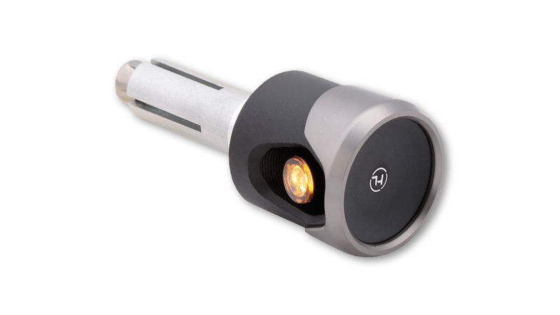 HIGHSIDER Pro Akron-Flash LED Bar End Indicator Boîtier noir-titane / Lentille orange (paire), Avant