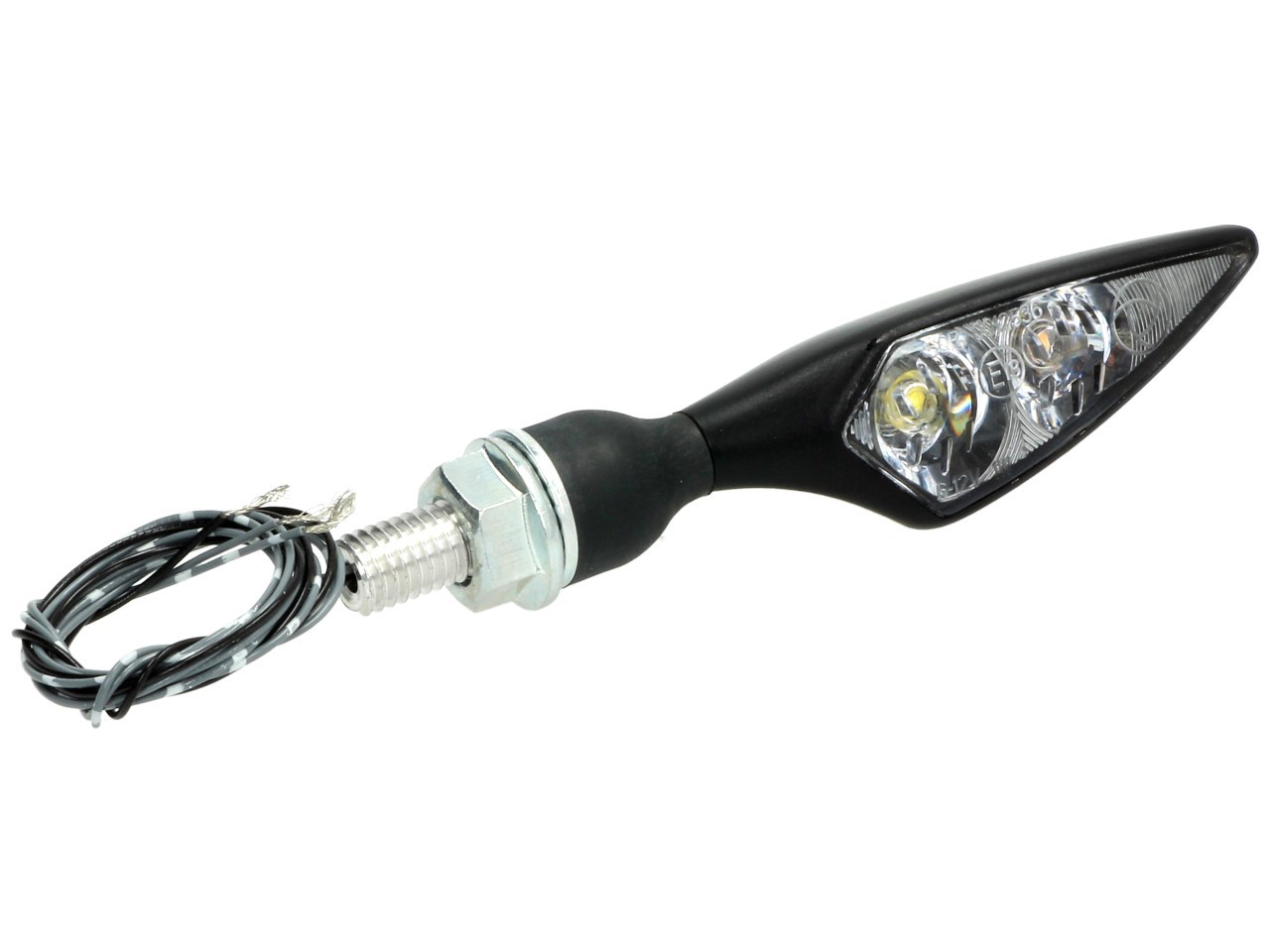Clignotant Kellermann, Rhombus PL, acier, LED, avant gauche, 12 V, noir satiné, homologué E