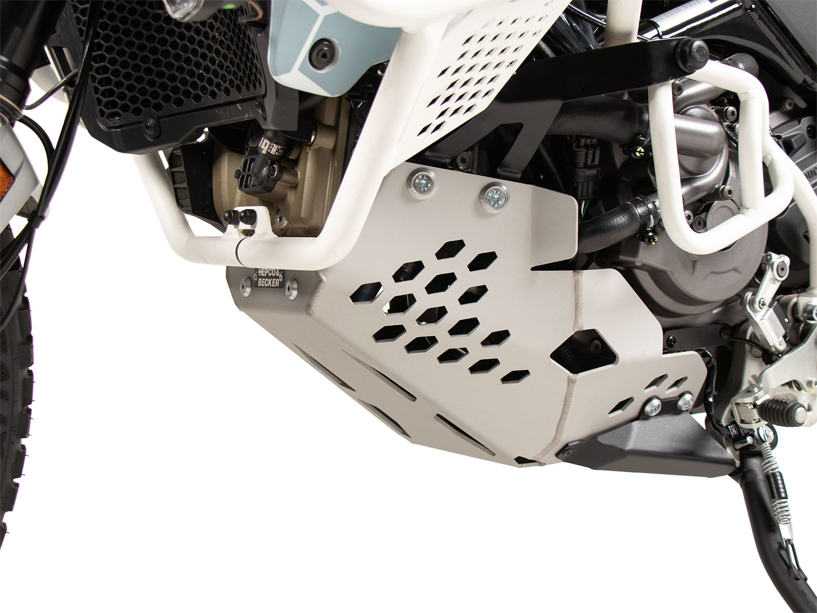 Plaque de protection moteur argentée pour Ducati DesertX (22-) Hepco & Becker