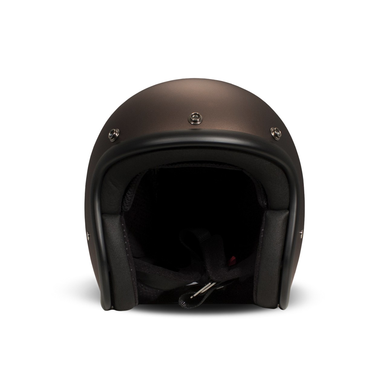 DMD casque jet rétro, marron, brillant, caffè, fibre de verre, ECE 22.06