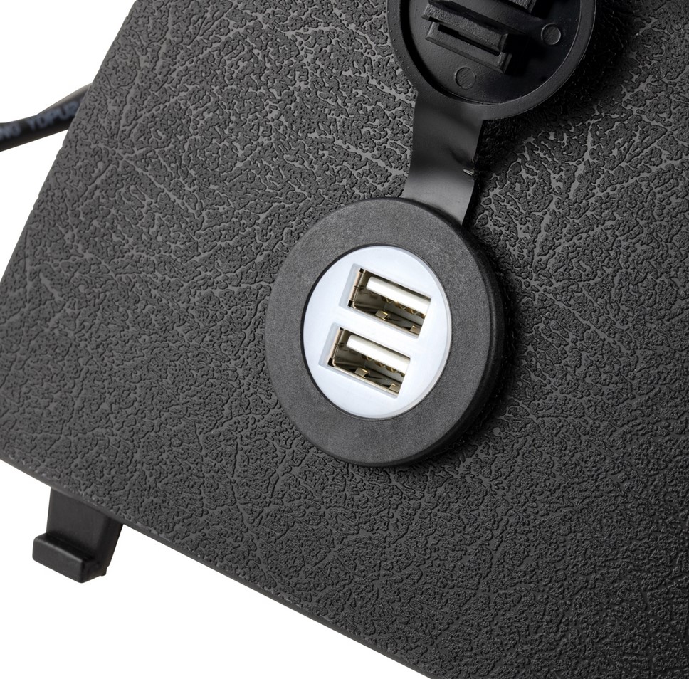 Cache-bagages gauche avec connexion USB pour Vespa GTS/​GTS Super/​GTV/​GT, noir