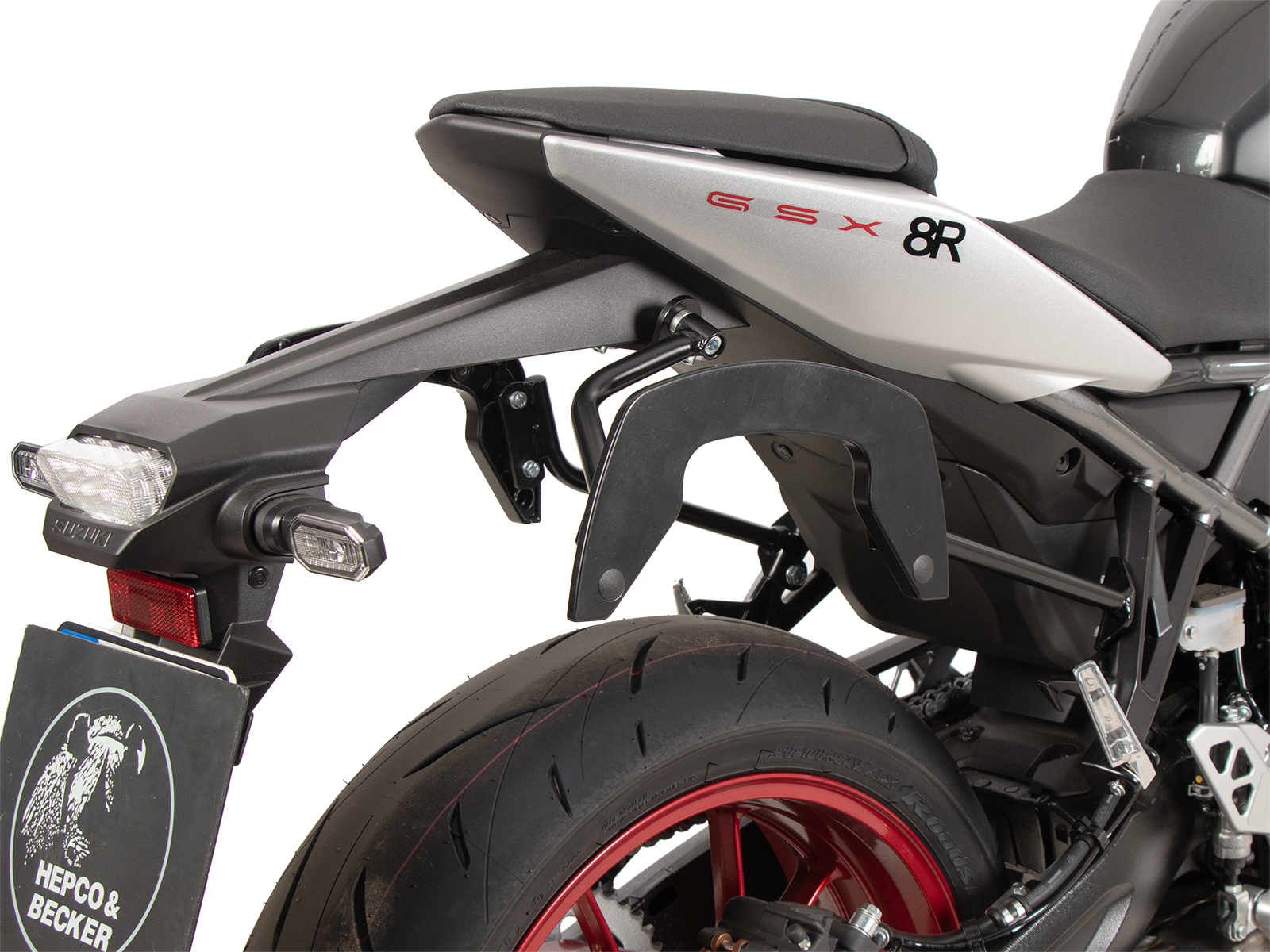 Supports latéraux C-Bow noirs pour Suzuki GSX-8R (24- ) Hepco & Becker