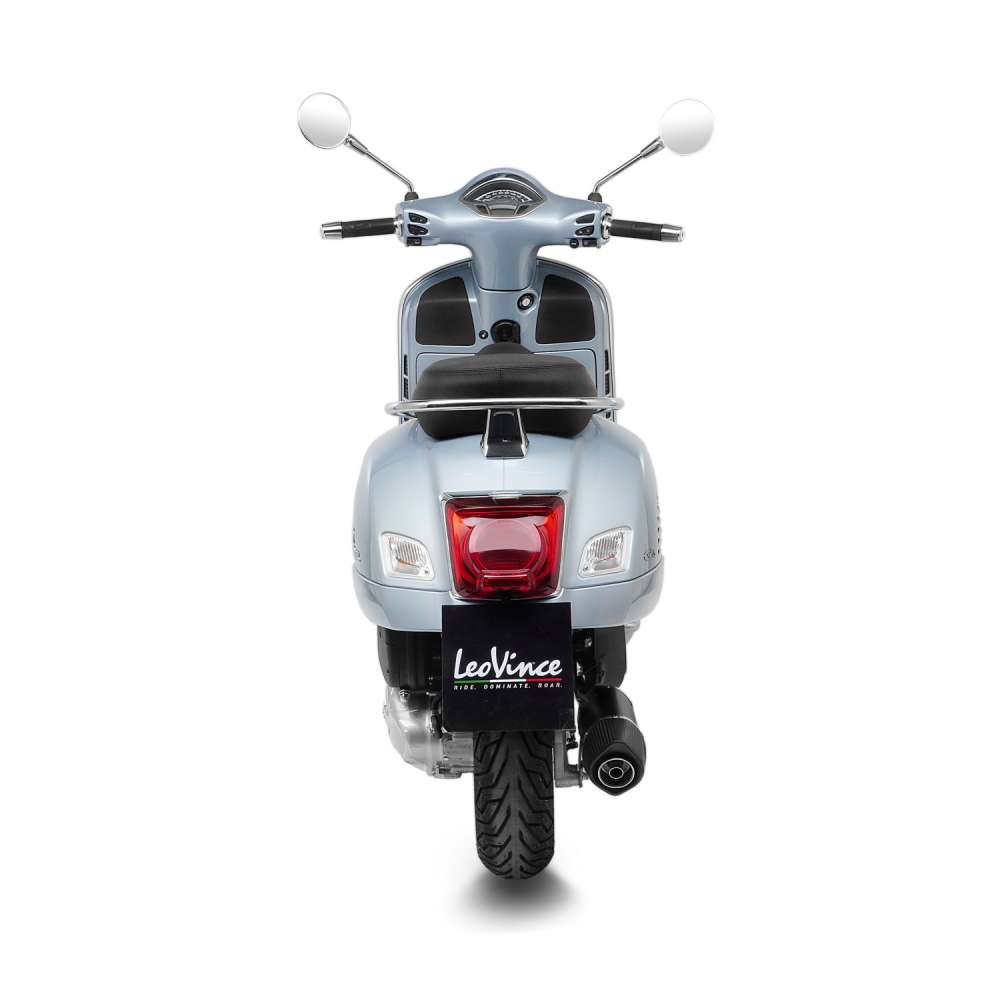LeoVince système d'échappement SBK Nero pour Vespa GTS 125 /Super, acier inoxydable noir, expertise E, Euro5
