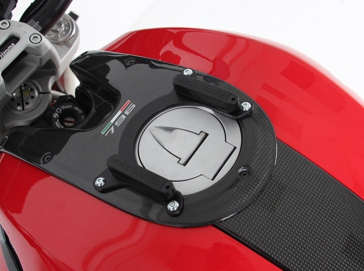 Anneau de réservoir Basic avec unité de fermeture de la sacoche de réservoir pour Ducati Monster 696 (08-14) Hepco & Becker