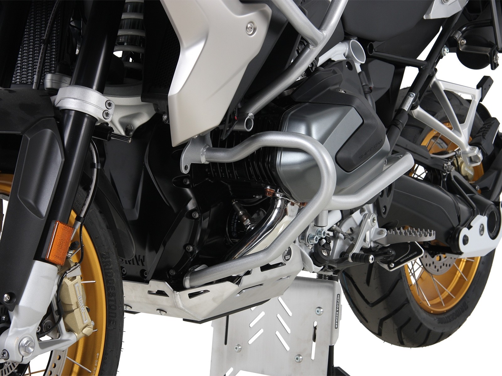 Arceau de protection du moteur argenté pour BMW R 1250 GS (19-23) Hepco & Becker