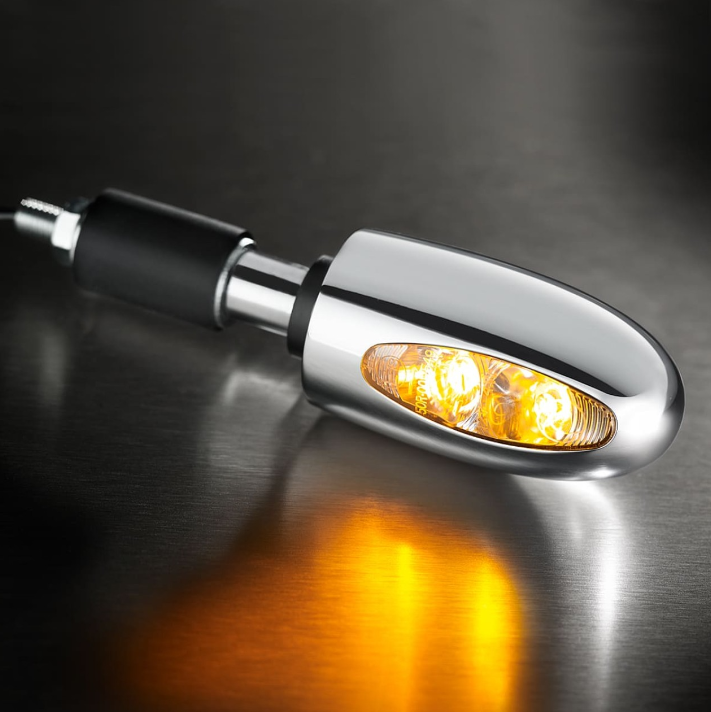 Clignotants Kellermann, BL 1000, acier, LED, VR/VL, 12 V, chrome brillant, homologués E