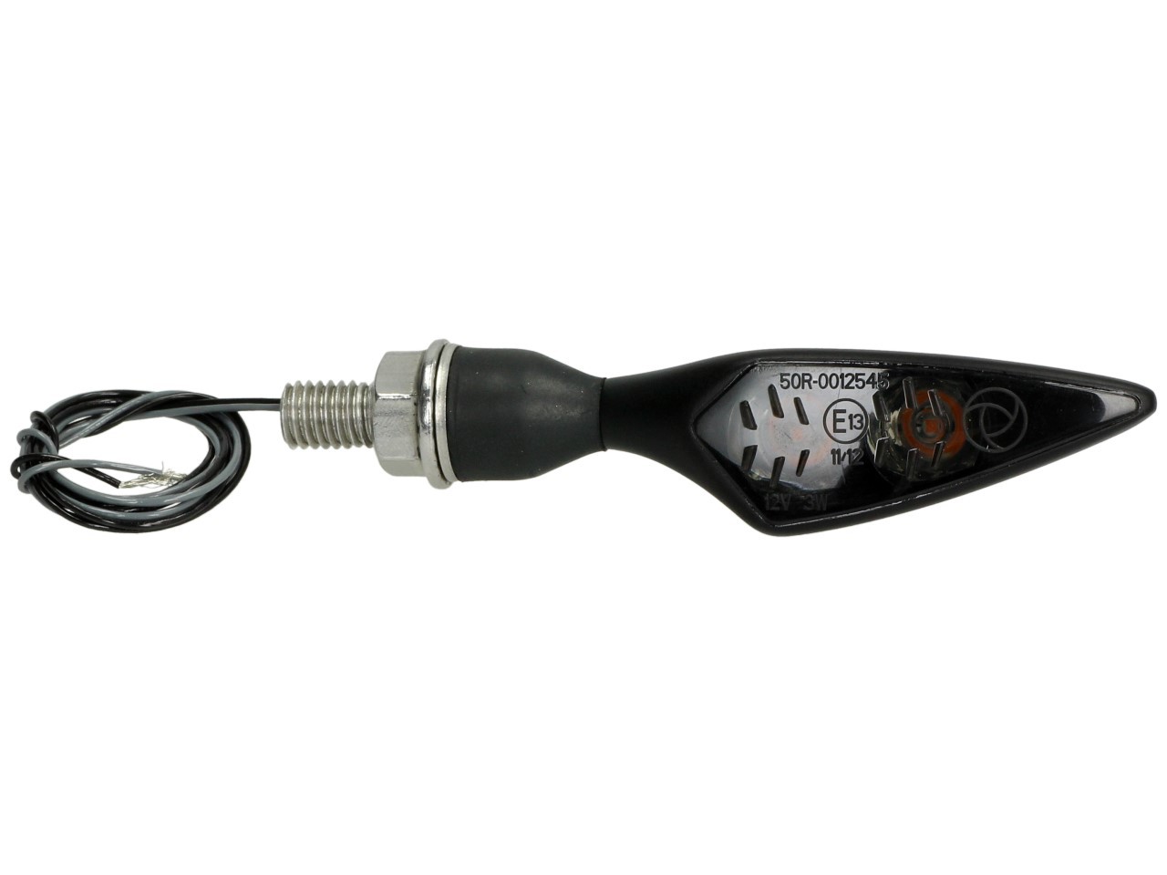 Clignotants Kellermann, Rhombus Dark, acier, LED, VL/HR, 12 V, noir satiné, M8x20, homologués E