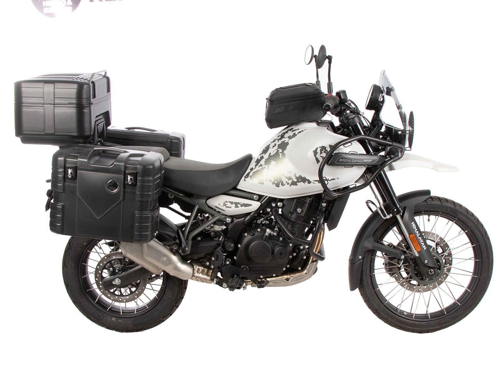 Support de topcase Alurack noir sur pont d'origine pour Royal Enfield Himalayan 450 (24-)