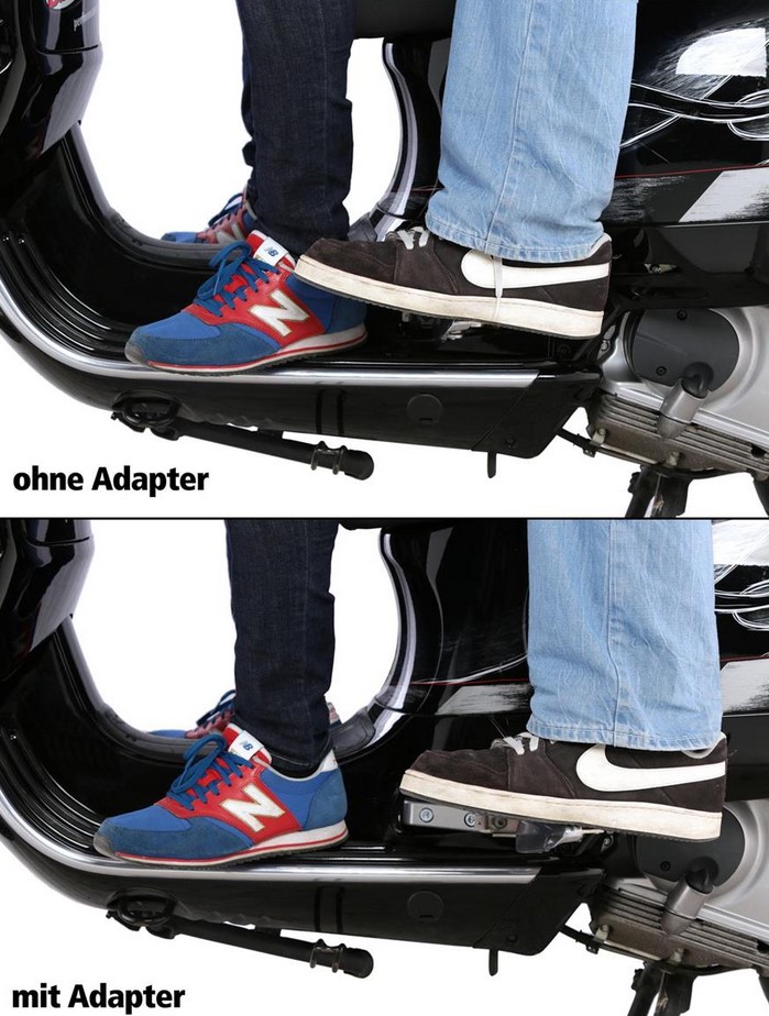 Adaptateur de repose-pieds passager pour Vespa GTS/GTS Super/GTV/GT 60/GT/GT L 125-300ccm, chromé