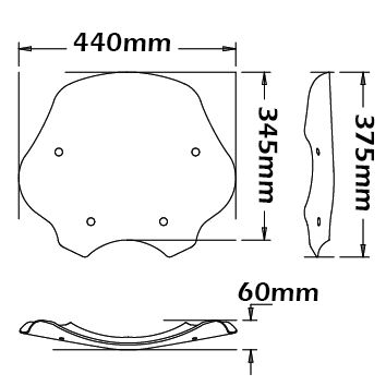 Pare-brise - hauteur 350 mm pour BMW R 1200 R (06-10)