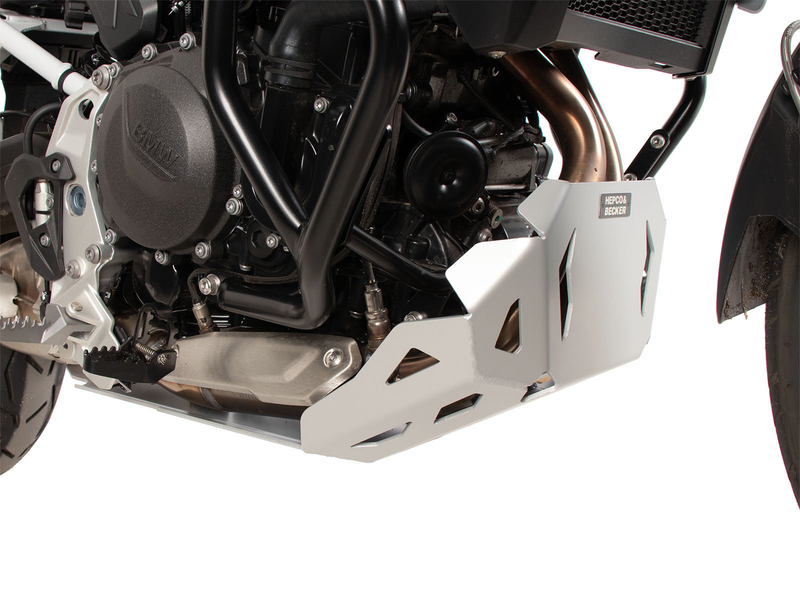 Plaque de protection moteur argentée pour BMW F 900 GS (24-) Hepco & Becker