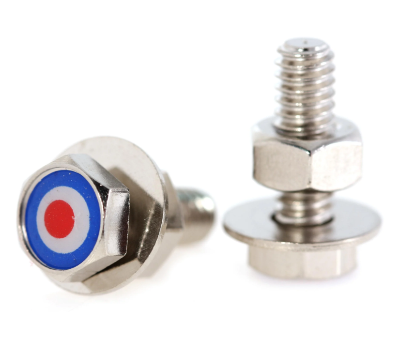 Vis de plaque d'immatriculation/support "SIP TARGET" pour Vespa, hexagonale, M6x20 mm