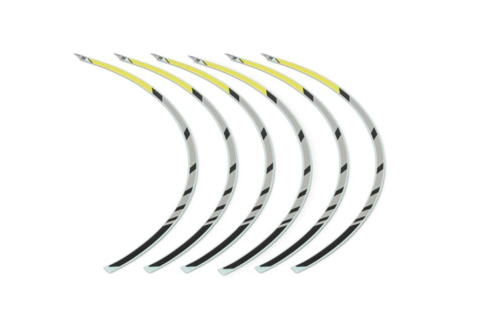 Jeu d'autocollants décoratifs pour jantes *Y-196* LEMON ICE YELLOW Original Honda