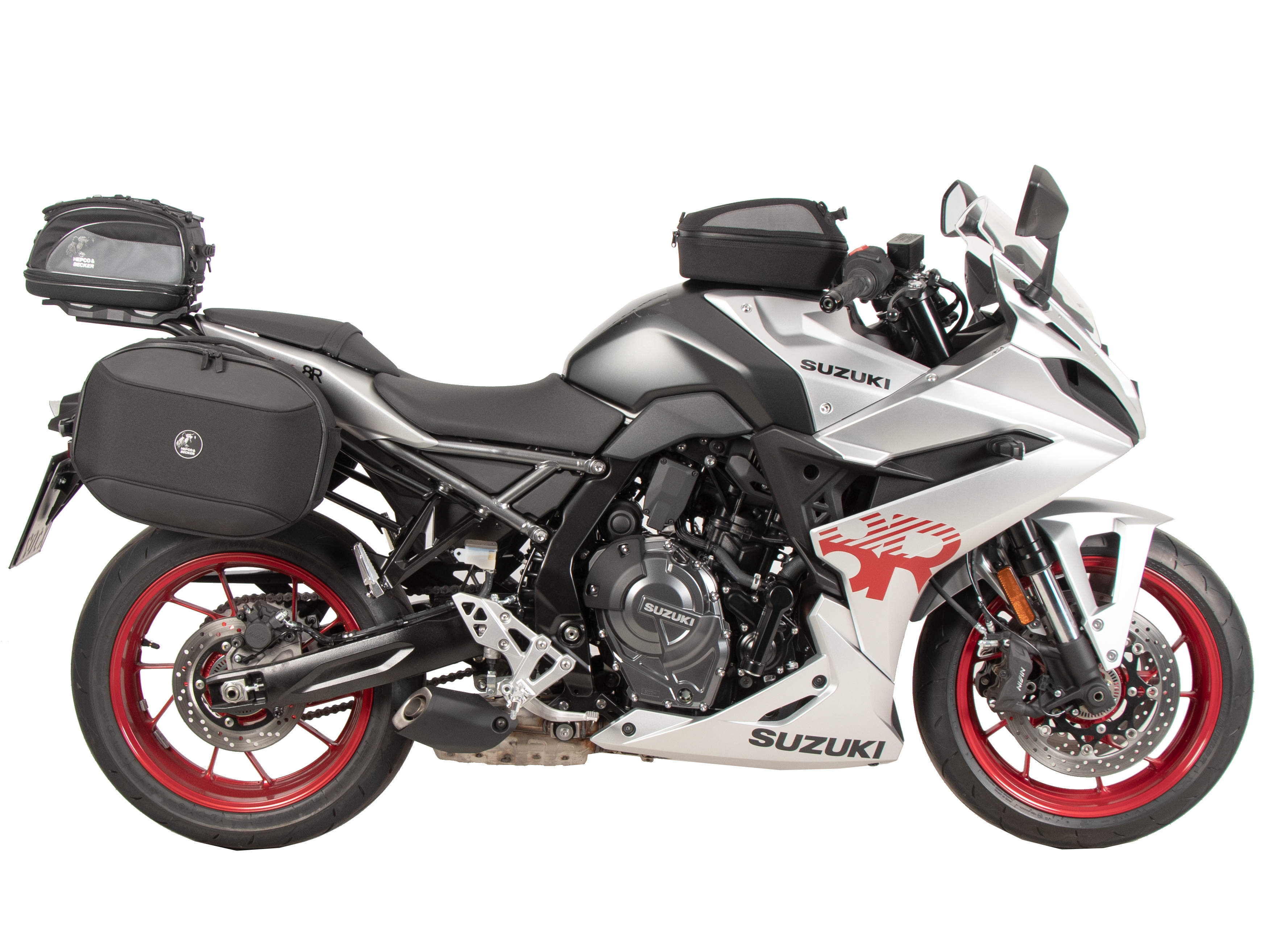 Supports latéraux C-Bow noirs pour Suzuki GSX-8R (24- ) Hepco & Becker