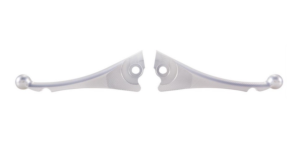 Kit levier de frein sport ZELIONI Shorty 3D pour Vespa, droite et gauche, argent anodisé