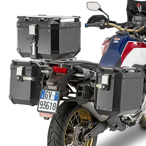 Trekker Outback 42 litres MONOKEY Valise Topcase aluminium noir Givi