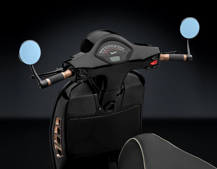 Rétroviseur d'extrémité de guidon RIZOMA "SPIRIT RS" pour Vespa GTS/GTS Super/GTV/GT, inscription argentée