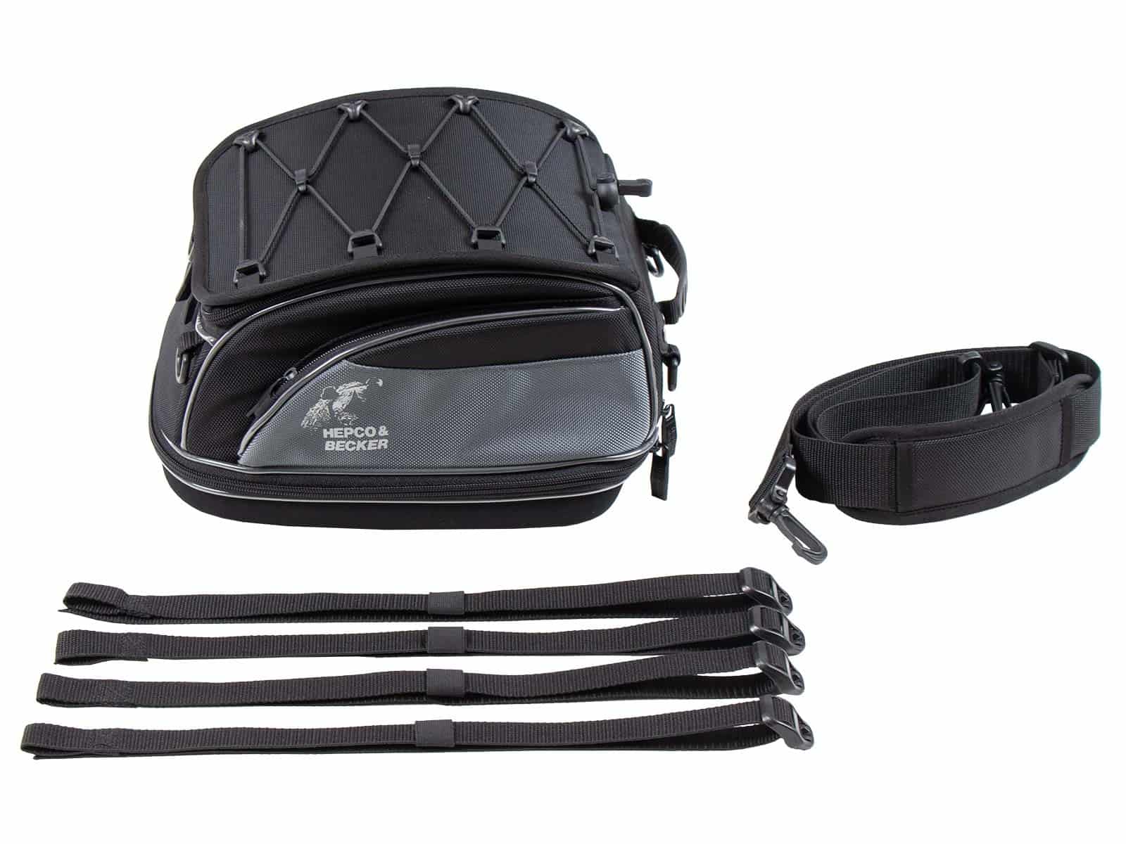Sacoche arrière Street noire, fixation universelle de la ceinture, Hepco & Becker