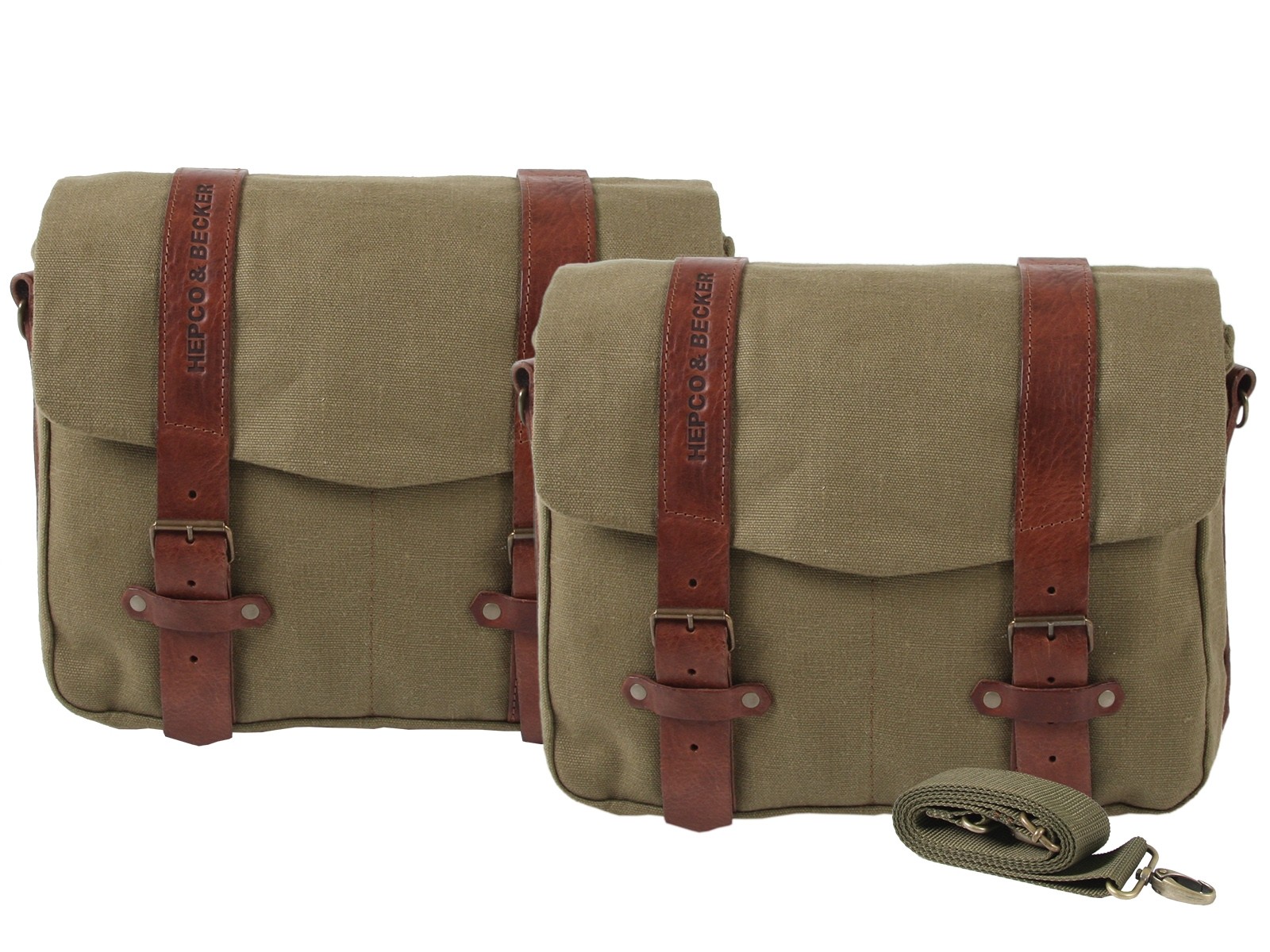 Set de sacoches de coursier LEGACY L/L vert pour porteur C-Bow Hepco & Becker