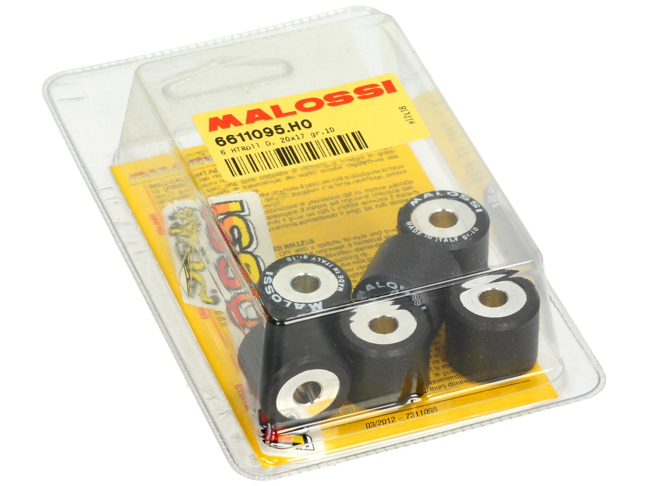 Jeu de galets de variateur Malossi, 20x17 mm, 10,0 g, pièces : 6