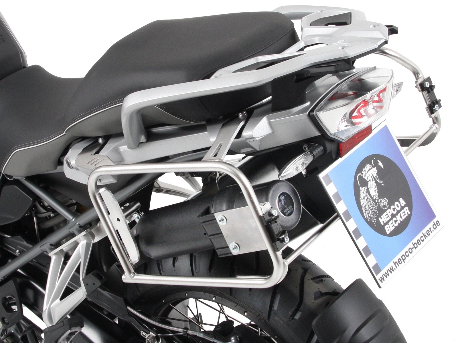 Boîte à outils noire pour support de valises latérales Cutout pour BMW R 1250 GS (19-23) Hepco & Becker