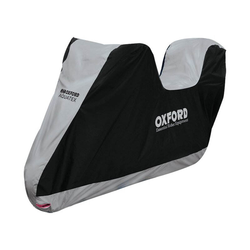 Oxford Bâche Intérieur / Extérieur Aquatex Noir/Argent - Moto / Scooter avec Topcase - S