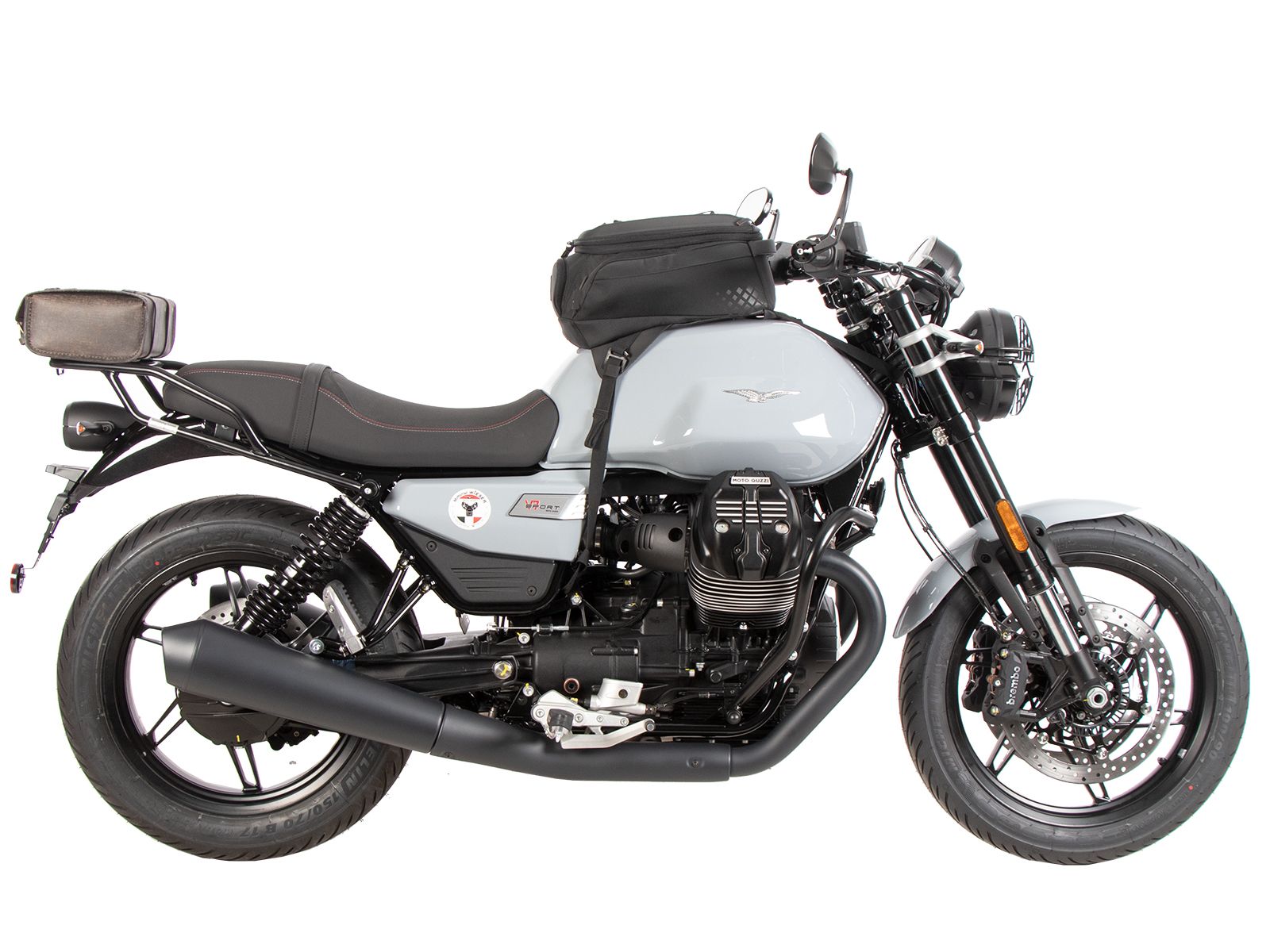 Porte-bagages tubulaire noir pour Moto Guzzi V7 850 Sport (25-) Hepco & Becker