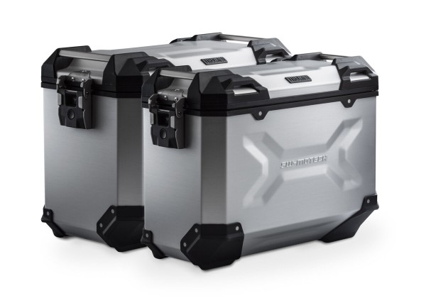 Système de valises en aluminium TRAX ADV argent pour Moto-Guzzi V85 TT