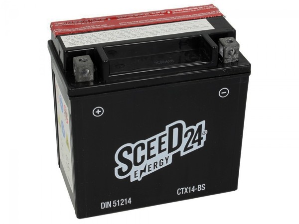 Batterie gel Sceed 42 YTX14-BS, 12 V, 12 A, sans entretien / CTX14-BS, pack d'acide inclus