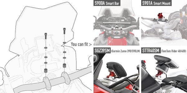 Kit d'adaptation pour le montage de la Smart Bar pour Yamaha MT-07 Tracer (année 16-18) Original Givi